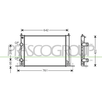 Imagem de PRASCO FT420R002 Radiador, arrefecimento do motor Alumínio 585 416 34 Aletas de refrigeração unidas mecanicamente FIAT: Stilo Multi Wagon