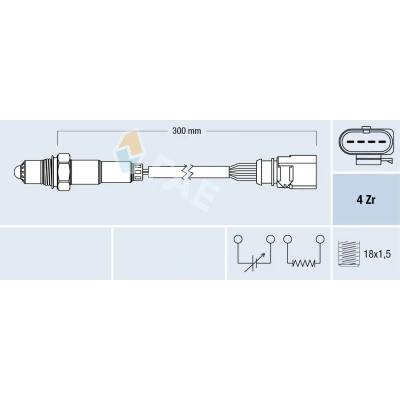 Imagem de FAE 77463 Sonda lambda SEAT: Ibiza 4 Sportcoupe, 4, Leon II Hatchback, VOLKSWAGEN: Polo V GOLF 6, AUDI: A3 Sportback, Hatchback