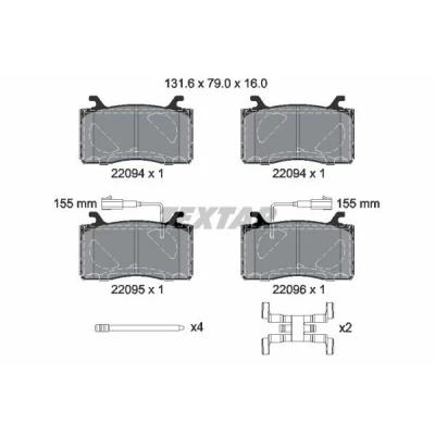 Imagem de TEXTAR 2209401 Jogo de pastilhas para travão disco incl. contacto aviso desgaste com acessórios ALFA ROMEO: Giulia Sedan, Stelvio