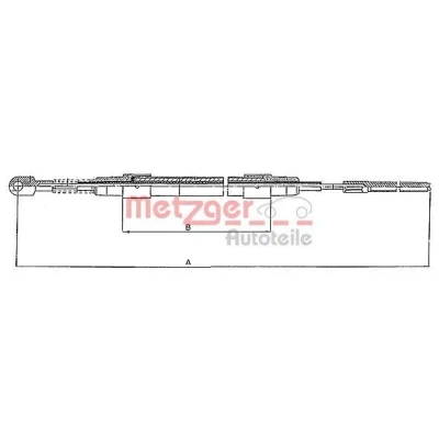 Imagem de METZGER 10.423 Cabo de Freio Mão traseira esquerda, direita, à direita 1725/630 Travões disco COFLE BMW: 3 Sedan, Cabrio