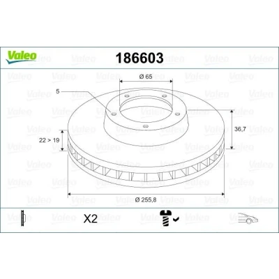Imagem de 2 discos valeo 186603