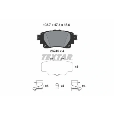 Imagem de TEXTAR 2624501 Jogo de pastilhas para travão disco preparado indicador aviso desgaste com acessórios TOYOTA: Corolla XII Hatchback