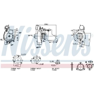 Imagem de NISSENS 93730 Turbocompressor accionado pelos gases de escape pneumático LAND ROVER: Defender Pick up, SUV Cabrio