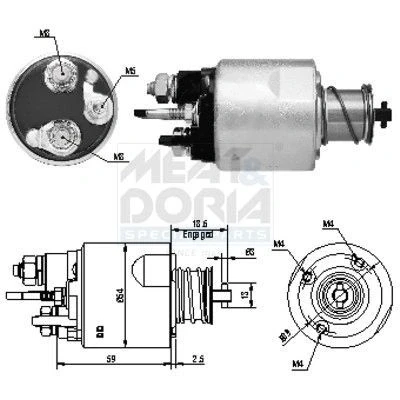 Imagem de Interruptor de solenoide, motor arranque MEAT &amp; DORIA 46169