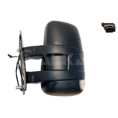 Imagem de espelho retrovisor Alkar 9201249 esquerda manual com grande angular, Braço do curto, convexo para veículo volante à