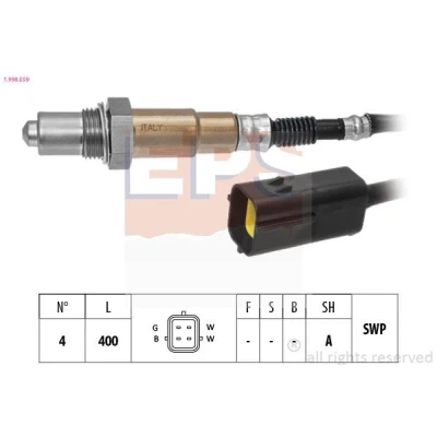 Imagem de EPS 1.998.559 Sonda lambda com aquecimento, plana, Rosca pré lubrificada CHEVROLET: Aveo / Kalos Sedan, Nubira Carrinha, Spark