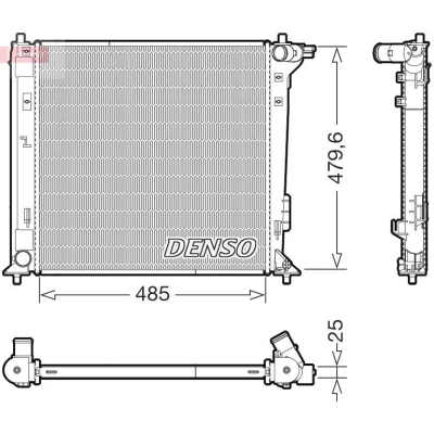 Imagem de DENSO DRM41031 Radiador, arrefecimento do motor 485mm 480mm 25mm KIA: Sportage IV