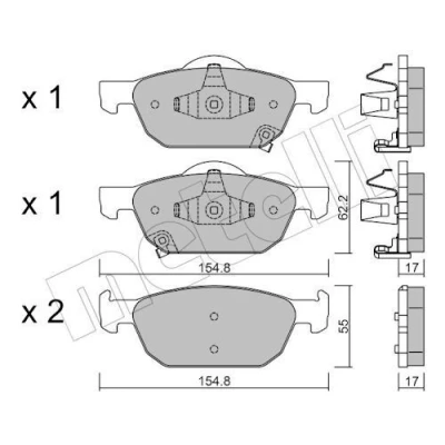 Imagem de METELLI 22 0866 0 Jogo de pastilhas para travão disco com avisador sonoro desgaste HONDA: ACCORD 8 Kombi,