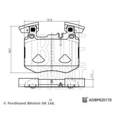 Imagem de BLUE PRINT ADBP420170 Jogo de pastilhas para travão disco Eixo dianteiro preparado indicador aviso desgaste MERCEDES BENZ: GLC SUV