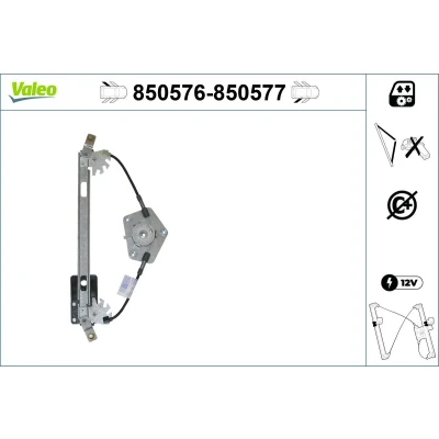 Imagem de Valeo Elevador de vidro traseira esquerda elétrico sem motor função conforto 850576 VOLKSWAGEN: Passat B5 Sedan, GP Sedan