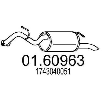 Imagem de MTS 01.60963 Panela de escape traseira 860 TOYOTA: Yaris II Hatchback