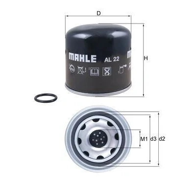 Imagem de MAHLE ORIGINAL AL 22 Cartucho de secador ar, sistema ar comprimido
