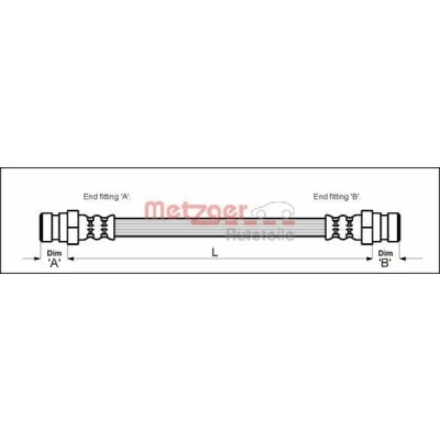 Imagem de METZGER 4110339 Mangueira de Travão 405 F10 x 1 SEAT: Inca