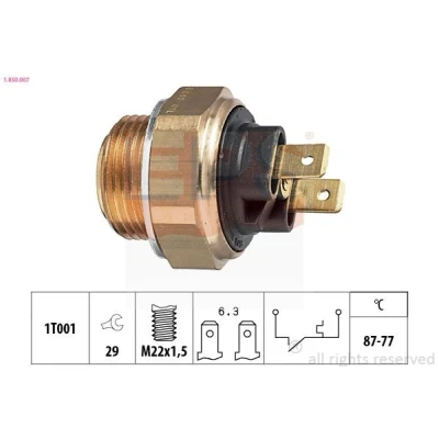 Imagem de EPS 1.850.007 Interruptor de temperatura, ventilador do radiador M22x1,5 Made in Italy OE Equivalent PEUGEOT: 205 II Hatchback, 309 Hatchback
