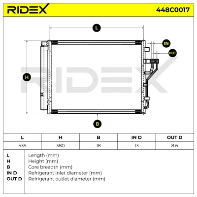Imagem de NRF EASY FIT 35467 Condensador com juntas 11,8 8,6 Alumínio 610 OPEL: Vectra C Caravan, Sedan, CC