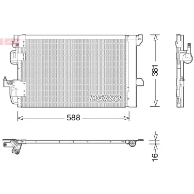 Imagem de DENSO DCN20007 Condensador com secador 588x381x16 R 134a 588 OPEL: Astra G Caravan, CC
