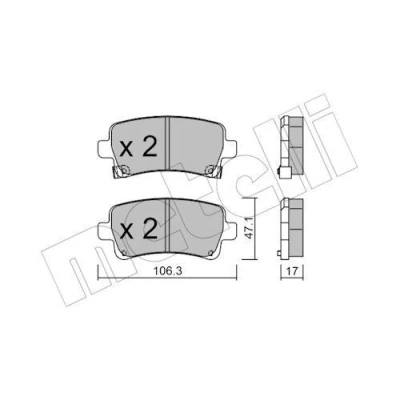 Imagem de METELLI 22 0844 0 Jogo de pastilhas para travão disco com avisador sonoro desgaste OPEL: Insignia A Sports Tourer, Sedan