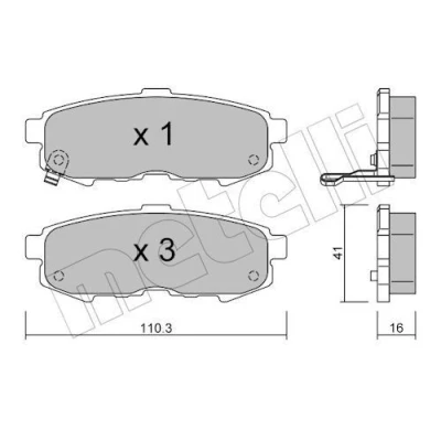 Imagem de METELLI 22 0735 0 Jogo de pastilhas para travão disco com avisador sonoro desgaste MAZDA: MPV 2