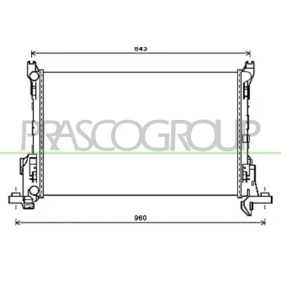 Imagem de PRASCO FT900R001 Radiador, arrefecimento do motor Alumínio 750 490 23 Aletas de refrigeração unidas mecanicamente FIAT: Talento Van