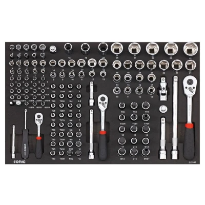 Imagem de SONIC 313902 Conjunto de soquete 139 Sextavado, Spline, Torx, Fenda em cruz (PH), Torx TR 1/4, 3/8, 1/2