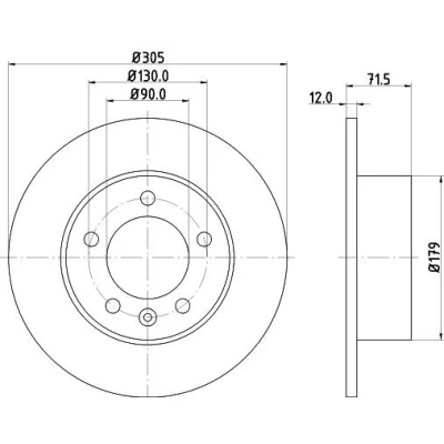 Imagem de HELLA PRO High Carbon 8DD 355 129 201 Disco de travão 305 12 05/06 130 cheio revestido alto carbono sem pernos fixação da roda, cubo roda