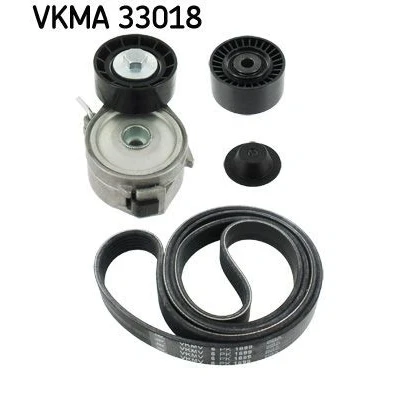 Imagem de SKF VKMA 33018 Jogo de correias trapezoidais estriadas PEUGEOT: Partner II Van, 307 Hatchback, SW, CITROËN: Berlingo C4 I Hatchback