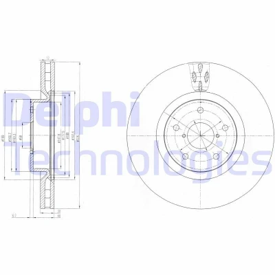 Imagem de DELPHI Disco de travão SUBARU: Impreza II Sedan, III Hatchback BG9055 26300FE070 Discos