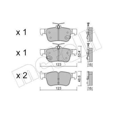 Imagem de METELLI 22 1040 0 Jogo de pastilhas para travão disco com avisador sonoro desgaste FORD: Mondeo 5 Kombi, KUGA 2, S Max Mk2