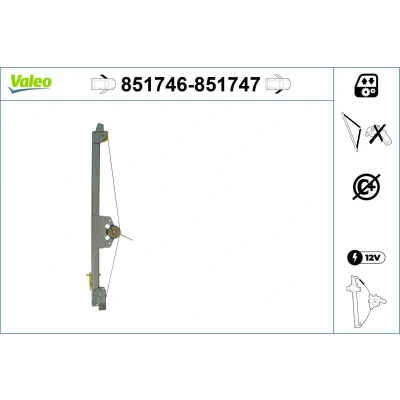 Imagem de Valeo Elevador de vidro à frente, lado esquerdo elétrico sem motor função conforto 851746 RENAULT: TRAFIC 2 Kasten, Bus