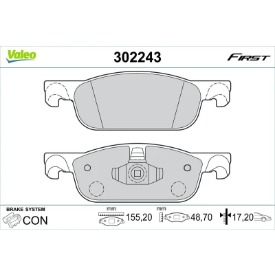 Imagem de VALEO 302243 Jogo de pastilhas para travão disco Eixo dianteiro excl. contacto aviso desgaste com chapa anti ruído RENAULT: Clio 4