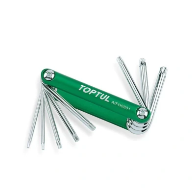 Imagem de TOPTUL AIFH0801 Kit de chaves parafusos angulares T9, T10, T15, T20, T25, T27, T30, T40