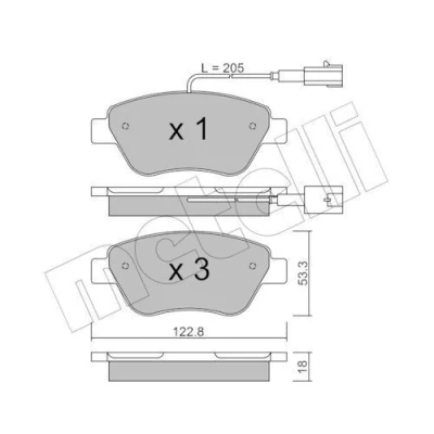 Imagem de METELLI 22 0321 0 Jogo de pastilhas para travão disco incl. contacto aviso desgaste FIAT: Grande Punto Hatchback, III Hatchback