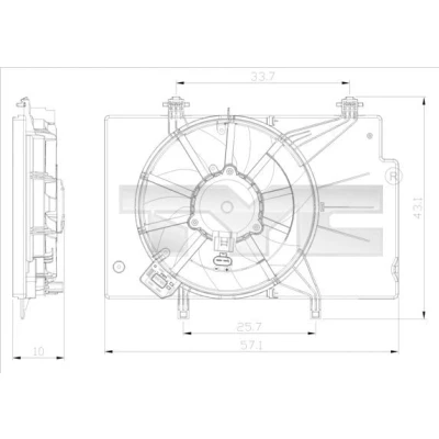 Imagem de TYC 810 0043 Ventilador de Radiador FORD: FIESTA 6, 6 Van
