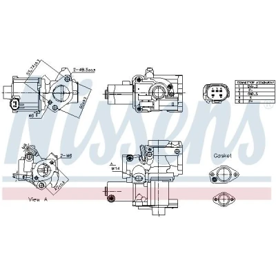 Imagem de NISSENS 98199 Válvula EGR sem radiador da recirculação dos gases de escape AUDI: A4 B7 Avant, B8 Sedan