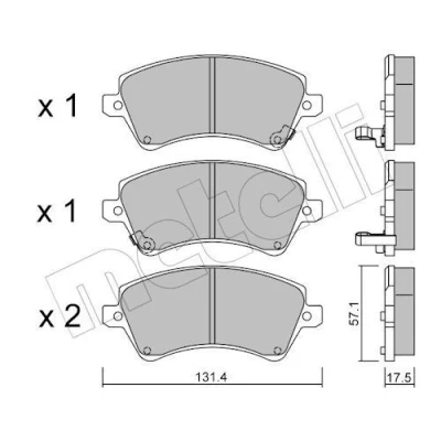 Imagem de METELLI 22 0446 0 Jogo de pastilhas para travão disco com avisador sonoro desgaste TOYOTA: Corolla IX Hatchback, Station Wagon
