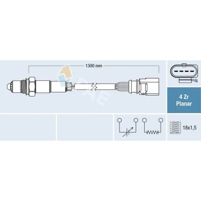 Imagem de FAE 77900 Sonda lambda com instruções de montagem plana VOLKSWAGEN: Golf 5, Jetta 3, Passat B6 Sedan, SEAT: Ibiza AUDI: A3 Sportback