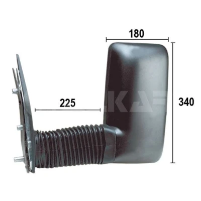 Imagem de espelho retrovisor Alkar 9219977 esquerda manual com grande angular, braço do comprido, convexo para veículo volante à