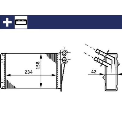 Imagem de MAHLE ORIGINAL AH 73 000S Radiador Quente com componentes de montagem RENAULT: CLIO 2, 2 Kasten, 1