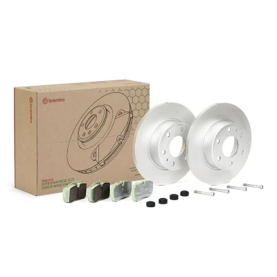 Imagem de BREMBO KT 10 023 Kit de travões cheio sem acessórios com parafusos pinça travão preparado para indicador aviso desgaste