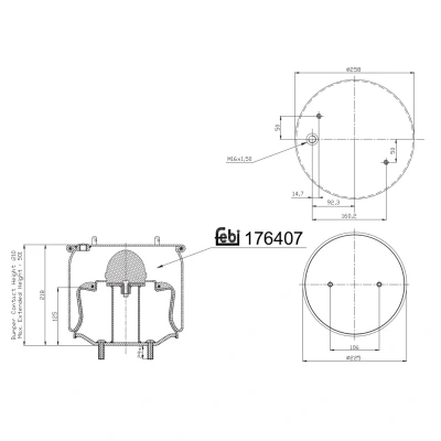 Imagem de FEBI BILSTEIN 176407 Fole, suspensão pneumática