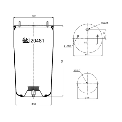 Imagem de FEBI BILSTEIN 20481 Fole, suspensão pneumática