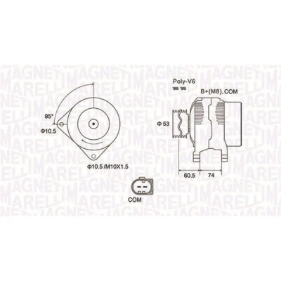 Imagem de MAGNETI MARELLI 063731905010 Alternador 12V 170A BMW: 5 Sedan, Touring