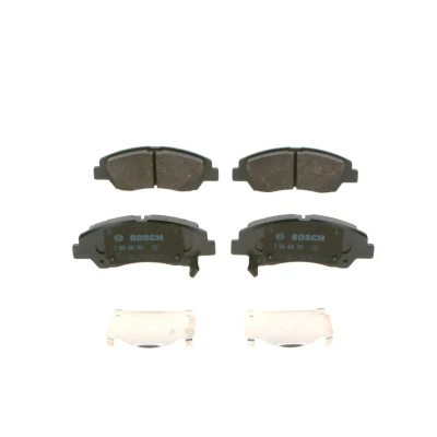 Imagem de BOSCH 0 986 494 760 Jogo de pastilhas para travão disco Baixo teor metálico com contacto avisador desgaste integrado HYUNDAI: i10 I