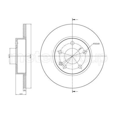 Imagem de METELLI Disco de travão MERCEDES BENZ: Classe A 276,0mm 12,0mm 5 67,0mm cheio pintado 23 0830C 1694210012,A1694210012 Discos