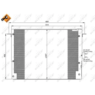 Imagem de NRF EASY FIT 35657 Condensador com retentor 11,8 8,6 Alumínio 562 LAND ROVER: Range Rover 2