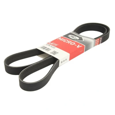 Imagem de GATES 6PK1633 Correia trapezoidal estriada 1633 6 Poliéster, EPDM (borracha de etileno propileno dieno) FleetRunner Micro V