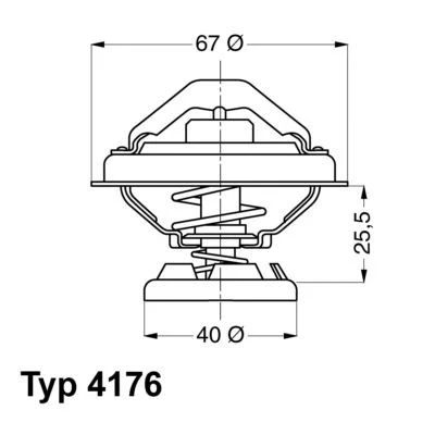 Imagem de WAHLER 4176.85D Termóstato, líquido de refrigeração 85 com junta sem caixa MERCEDES BENZ: Classe E Sedan, 190, C T modell, SSANGYONG: Musso SUV