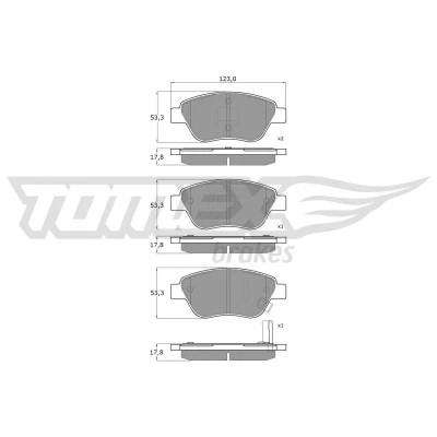 Imagem de TOMEX brakes TX 15 20 Jogo de pastilhas para travão disco Eixo dianteiro com avisador sonoro desgaste OPEL: Corsa D Hatchback, Adam