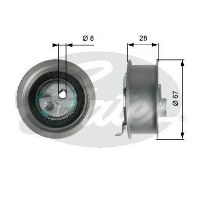 Imagem de GATES T43237 Rolo tensor, correia dentada Tru Power AUDI: A4 B7 Avant, VOLKSWAGEN: Scirocco III, Golf 5