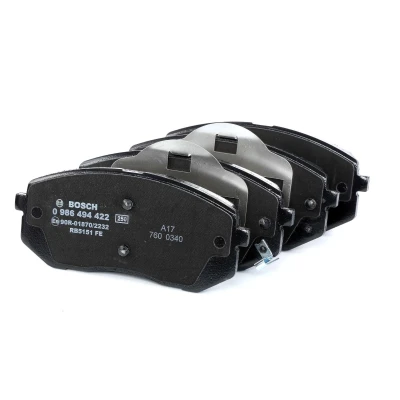 Imagem de BOSCH 0 986 494 422 Jogo de pastilhas para travão disco Baixo teor metálico com avisador sonoro desgaste chapa anti ruído KIA: Sportage III
